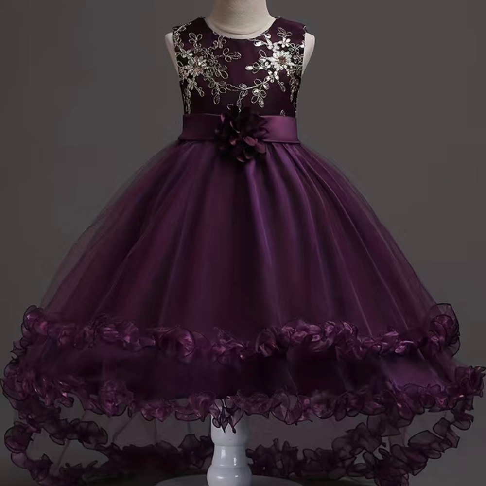 Girls Beautiful purple pageant dress